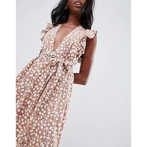 NWOT TALL Smudged dots mIdi dress